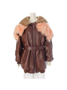 Prada Sheepskin With Belt Oversize Fur Coat
